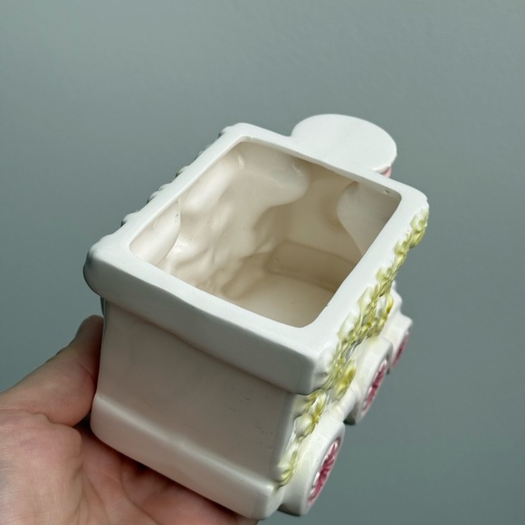 Vintage 60s Napco Porcelain Plant Pot Nursery Decor Train Japan - Picture 6 of 14